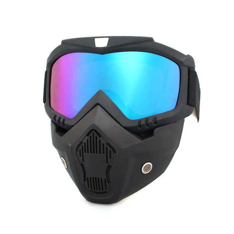 Capacete de bicicleta rosto cheio máscara anti-nevoeiro