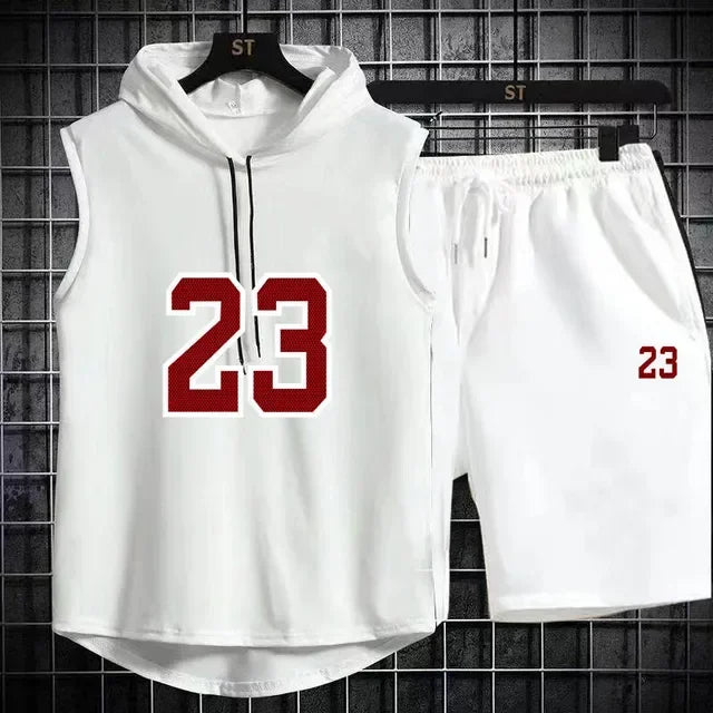 Conjunto esportivo com capuz