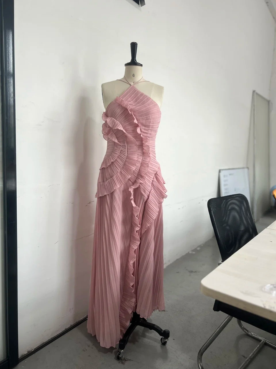 Vestidos de baile babados em camadas