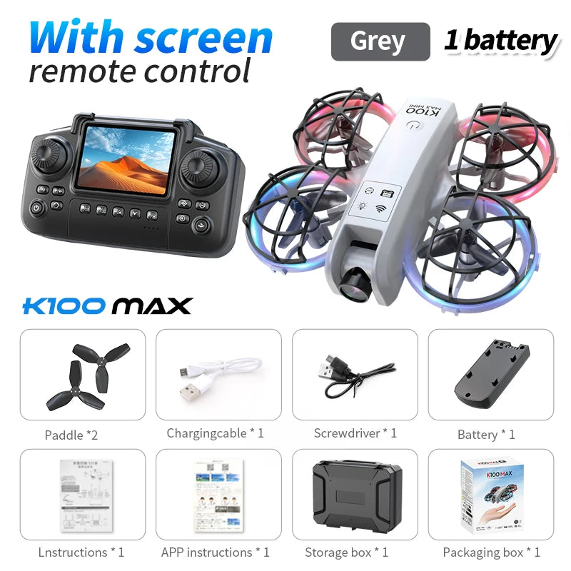 Drone K100 MAX com controle de tela
