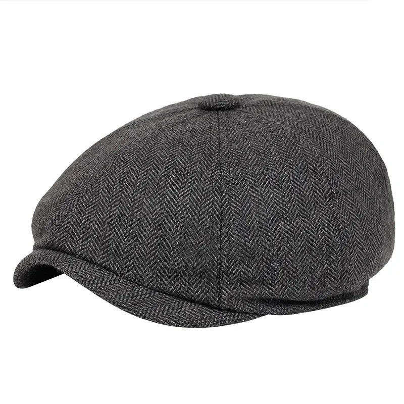 Chapéu clássico vintage tweed peaky