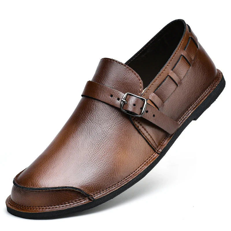 Mocassins de couro genuíno