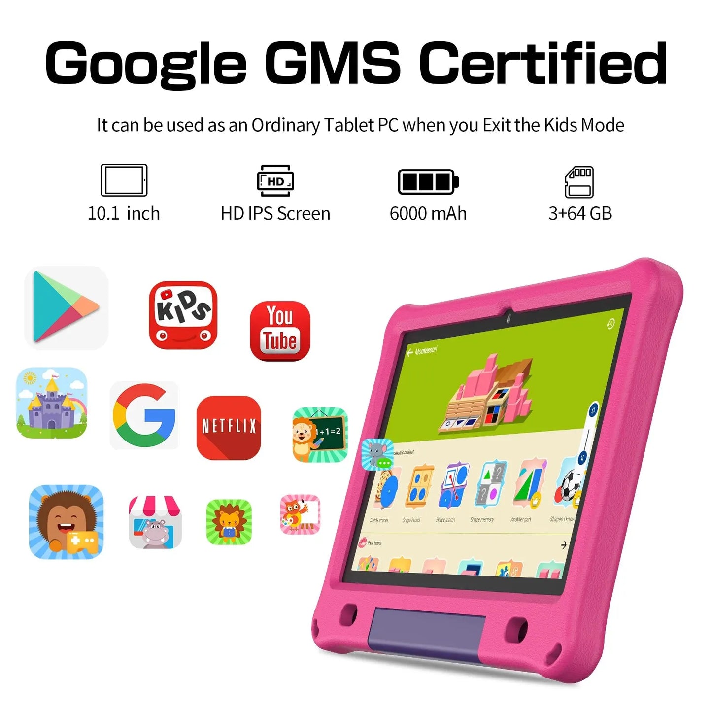Tablet Pritom 10.1 Inch Kids Android 12