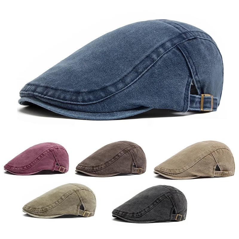 Boina de algodão vintage masculina e feminina