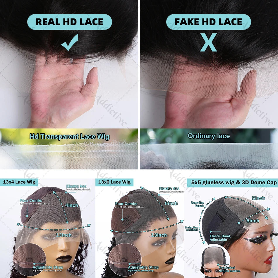 Perucas de cabelo humano de renda frontal