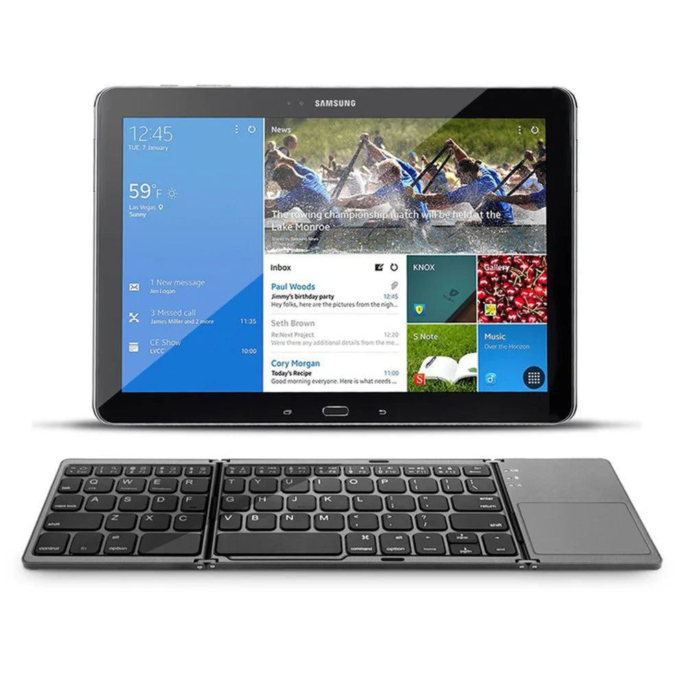 Teclado sem fio dobrável, Touchpad Ultra Slim