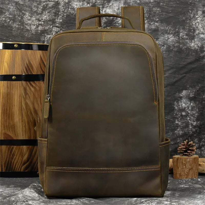Mochila De Couro Vintage