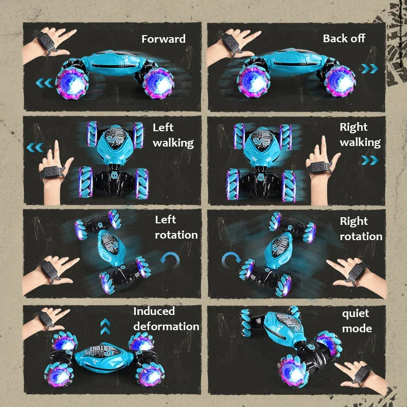 Carro de deriva 4WD RC com luzes LED de música 2.4G