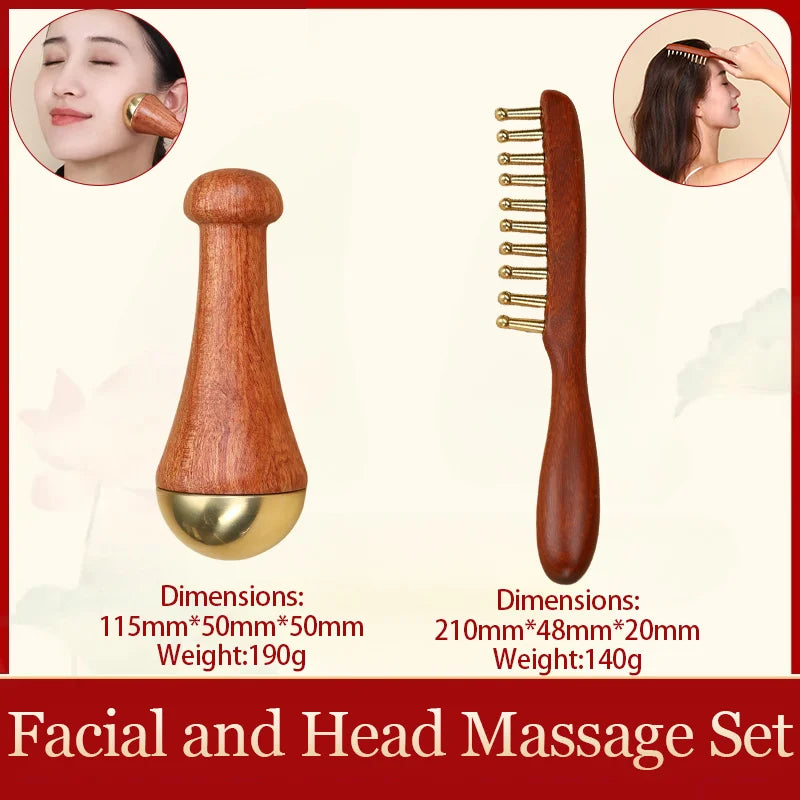 Ferramenta massageadora facial Guasha Varinha Kansa