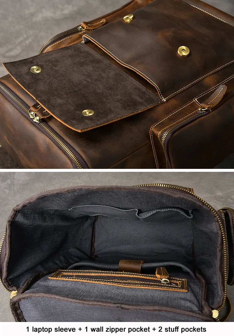 Mochila de couro Crazy Horse