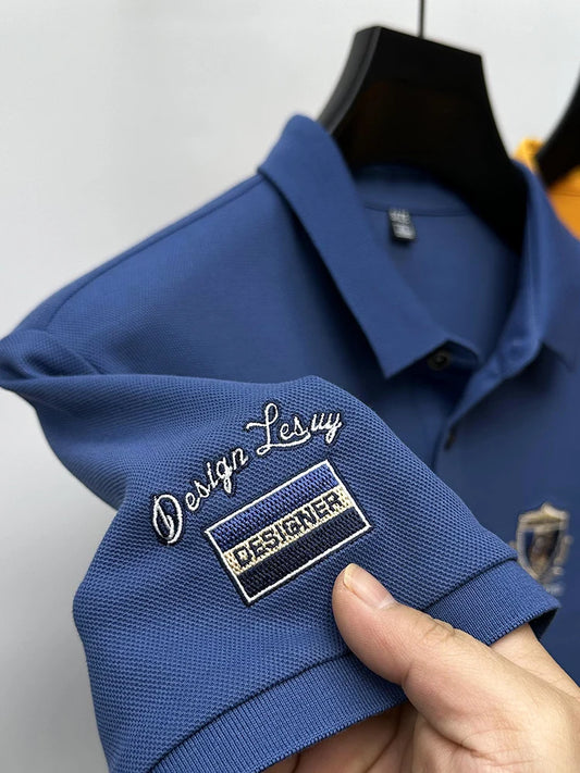 Polo de luxo designer bordado