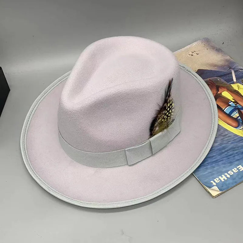 Chapéu Fedora de feltro elástico jazz