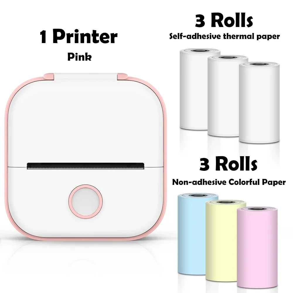 Mini impressora de bolso térmica sem fios adesivos autoadesivos