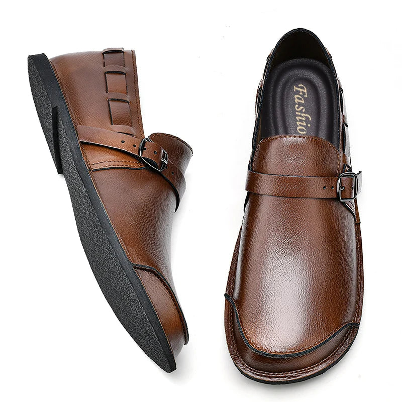 Mocassins de couro genuíno