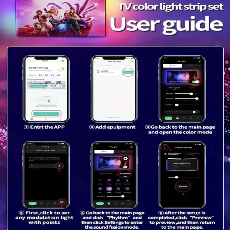 Fita de Luz LED RGBIC para TV com Controle por Câmera e App
