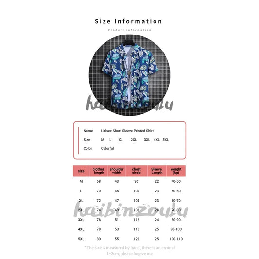 Camisa de manga curta estampada masculina