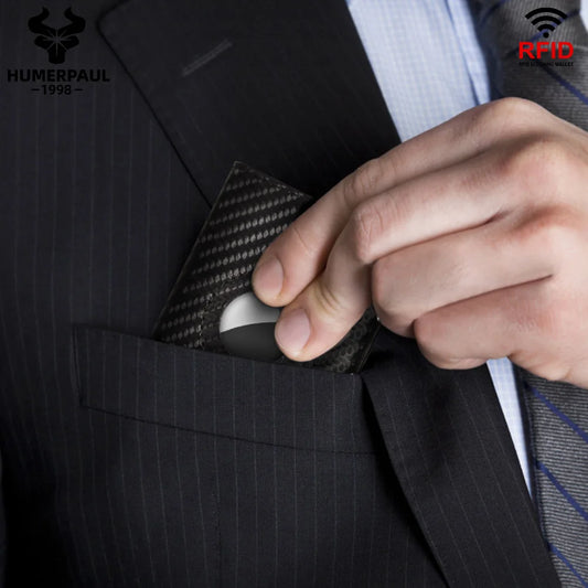 Carteira inteligente Porta-cartão de carbono Alumínio