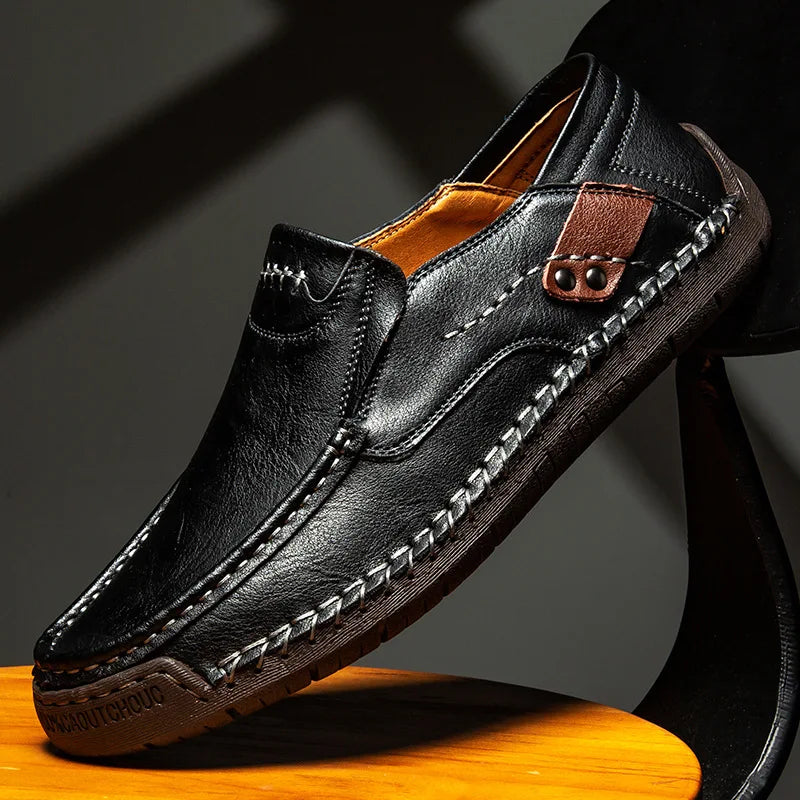 Mocassins de couro feitos à mão casuais