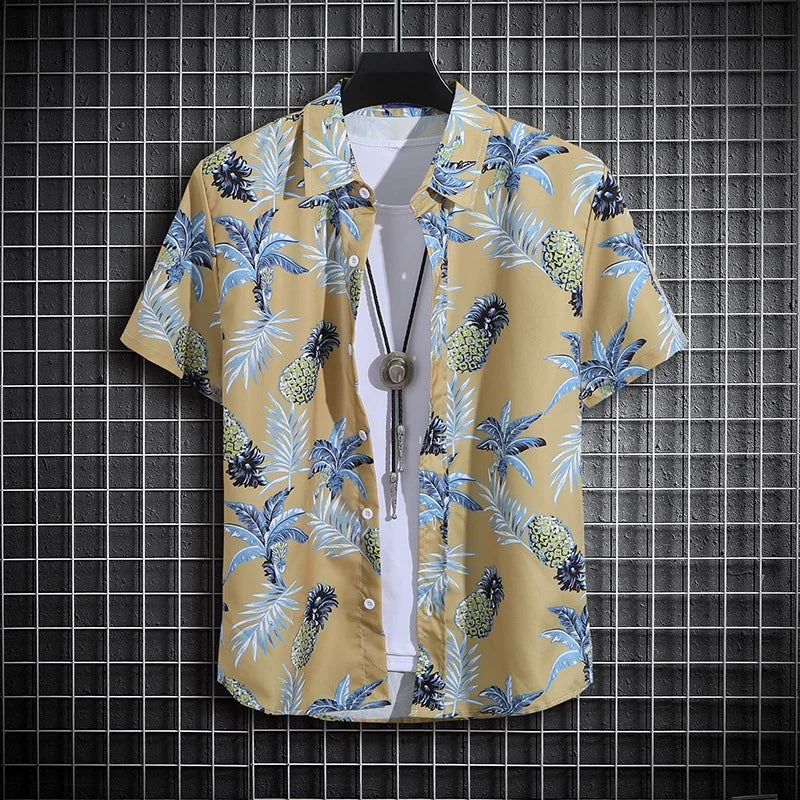 Camisa de manga curta estampada masculina
