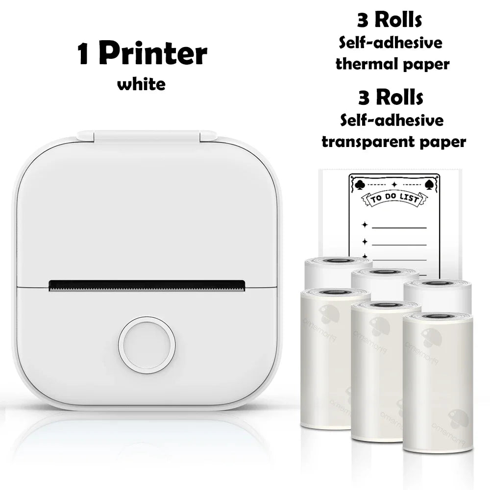 Mini impressora de bolso térmica sem fios adesivos autoadesivos