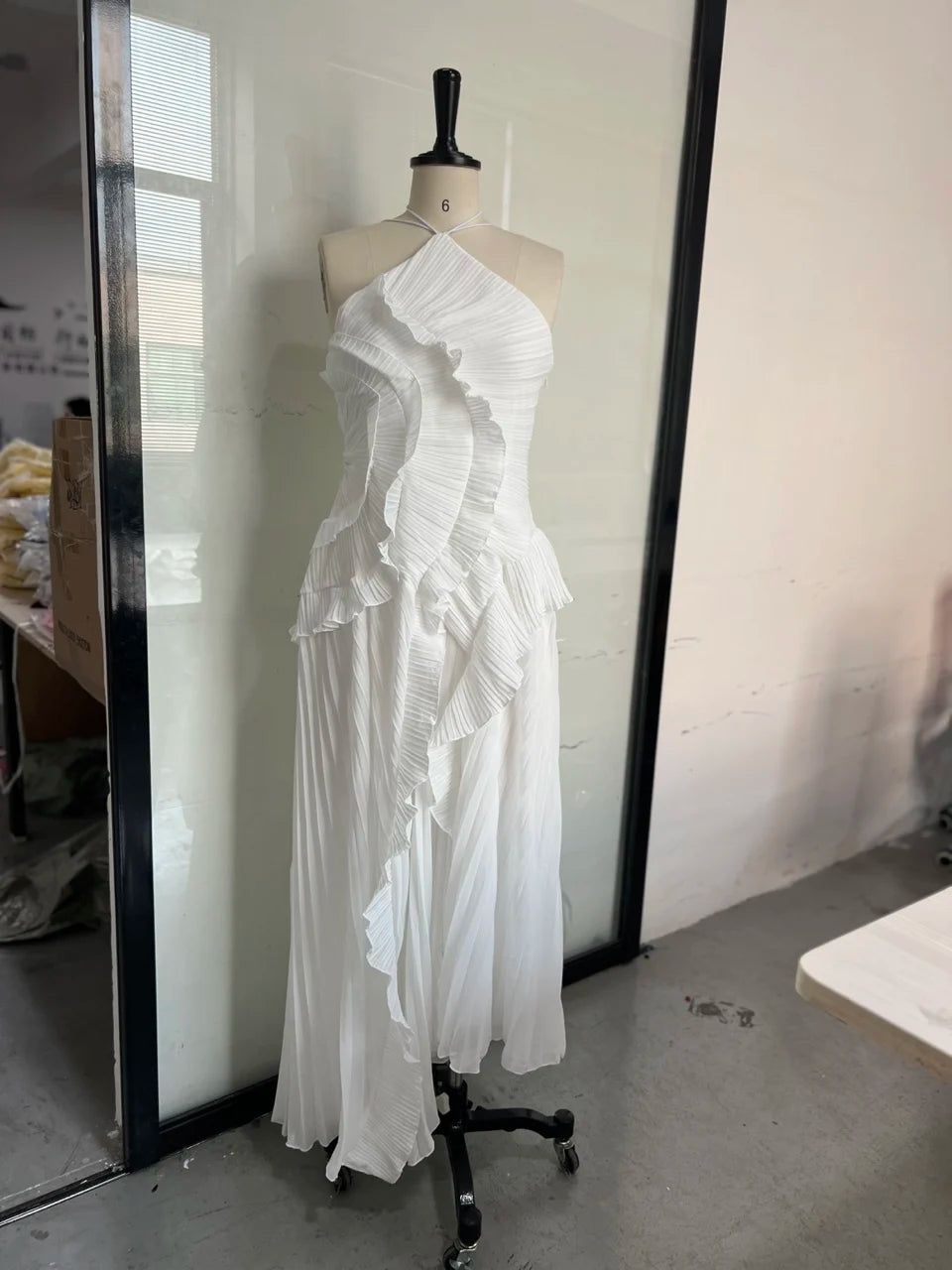 Vestidos de baile babados em camadas
