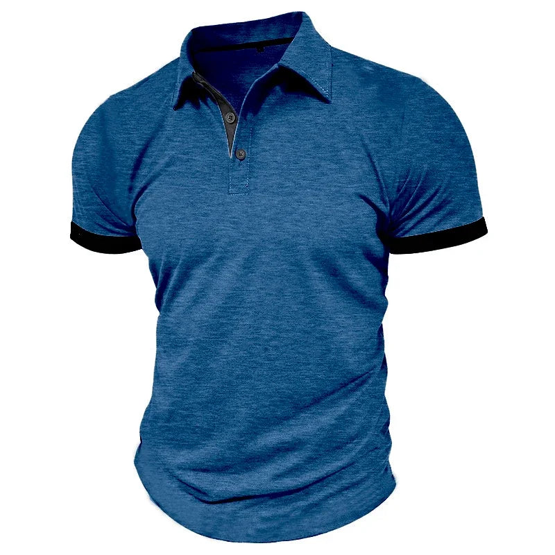 Camisa polo verão lapela