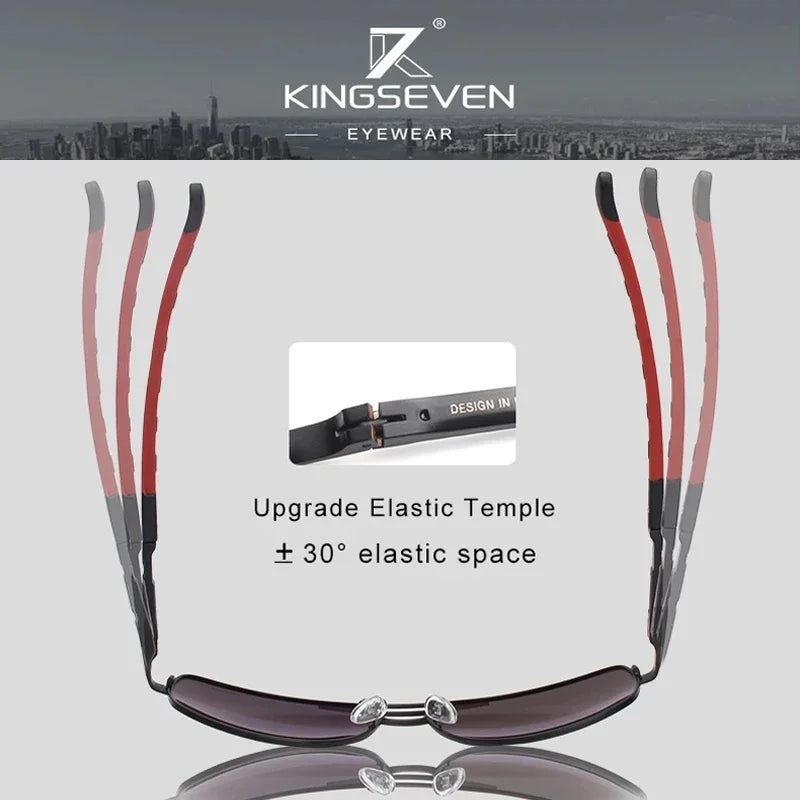 Óculos de sol KINGSEVEN, design de marca de luxo anti-reflexo