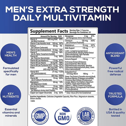 Multivitamínico Masculino Diário – 30/60/120 Cápsulas
