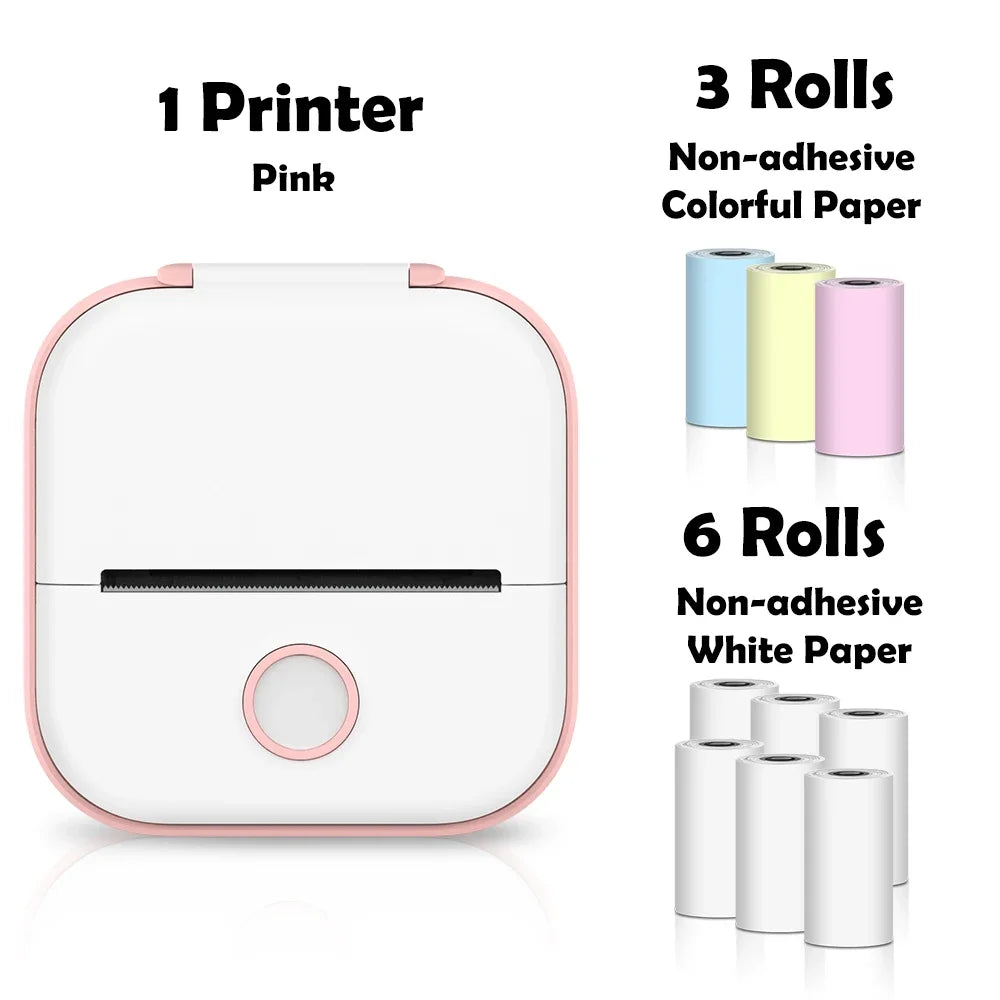 Mini impressora de bolso térmica sem fios adesivos autoadesivos