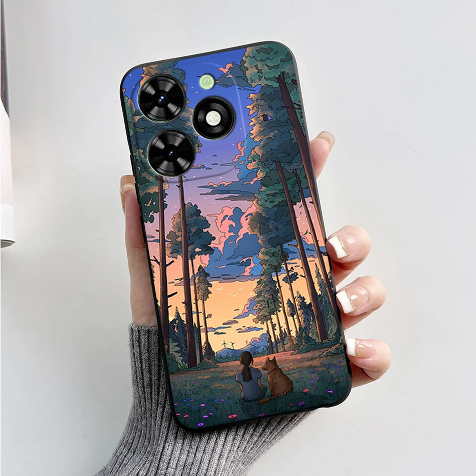 Capa ultra fino macio de silicone à prova de choque para Tecno Spark