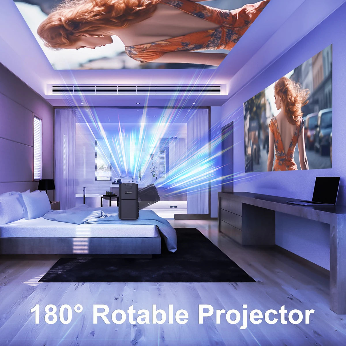Projetor duplo wifi6 bt5.0 cinema