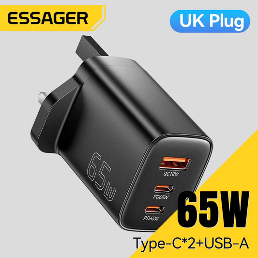Carregador Essager 65W GAN