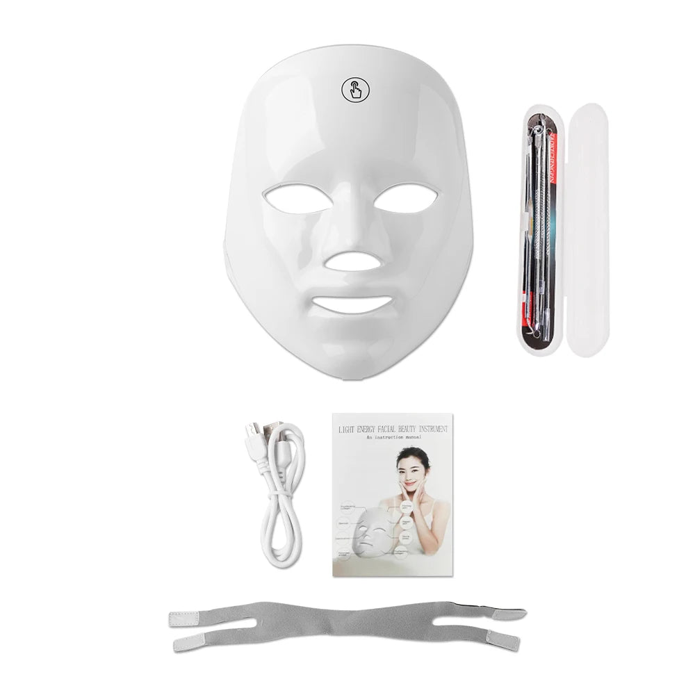 Máscara facial led terapia de luz