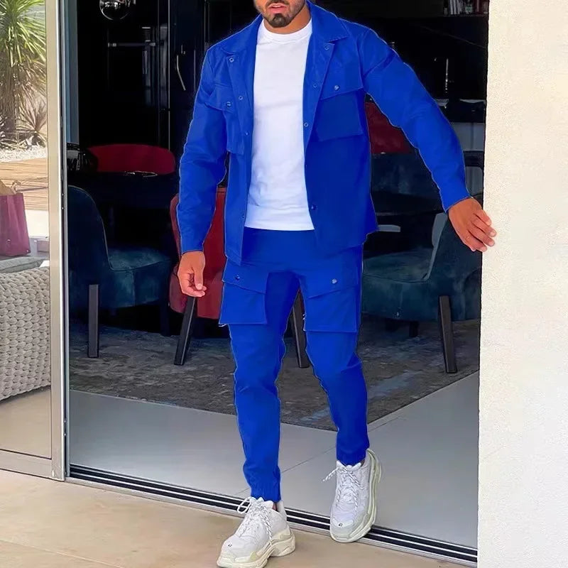 Fato casual com multi-bolsos Calça