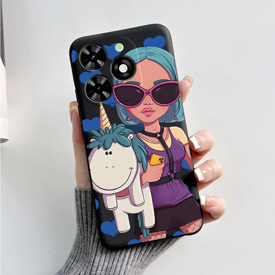 Capa ultra fino macio de silicone à prova de choque para Tecno Spark