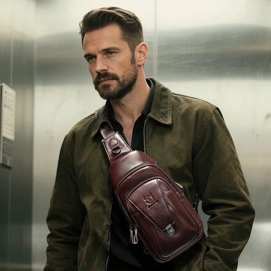 Bolsa Bullcaptain couro genuíno