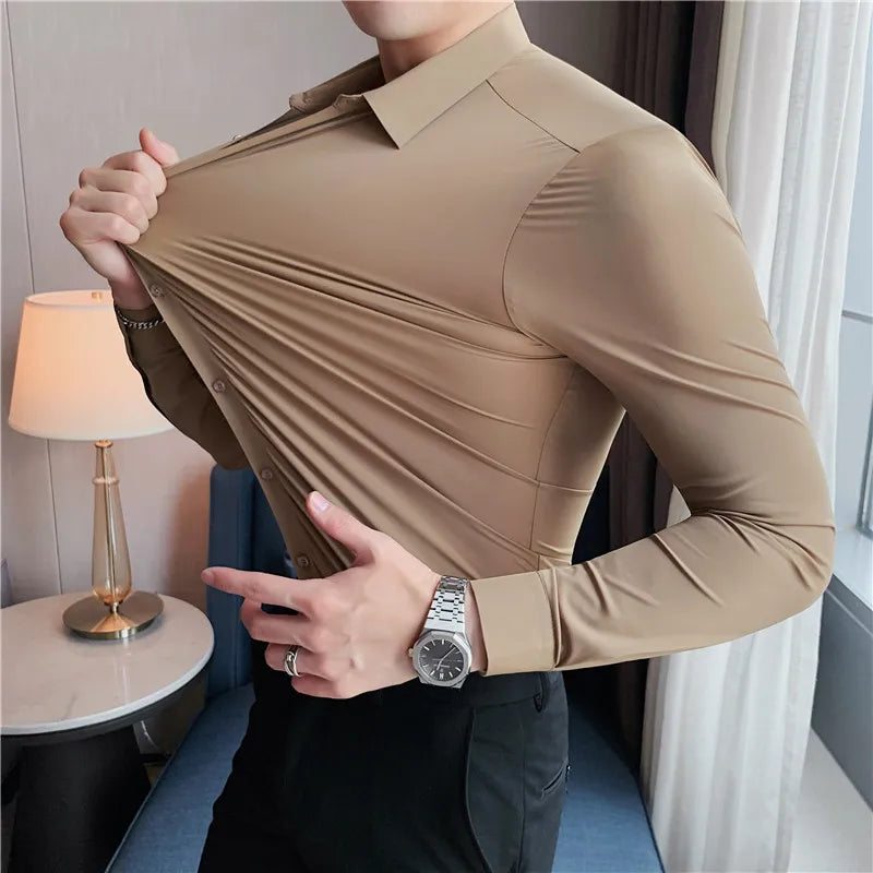 Camisas sem costura de alta elasticidade