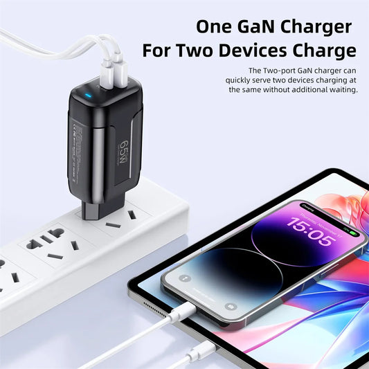 Carregador Rápido GaN de 65W