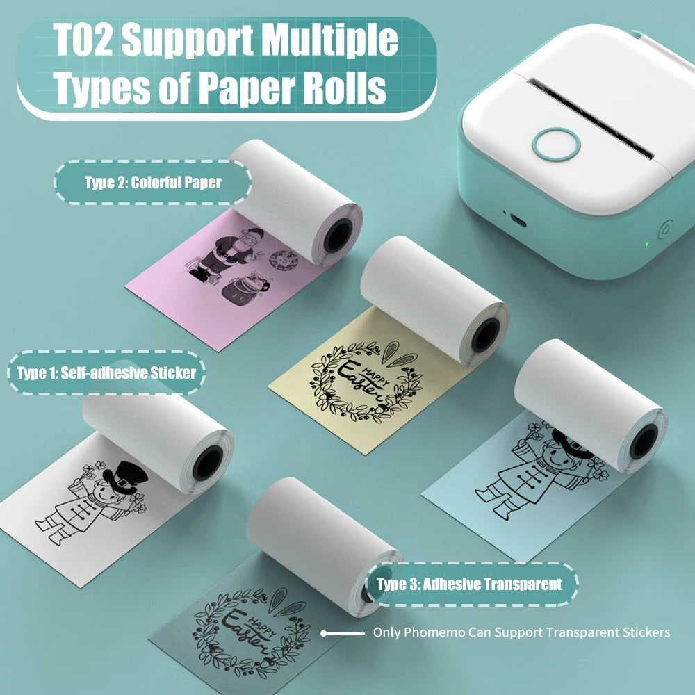 Mini impressora de bolso térmica sem fios adesivos autoadesivos