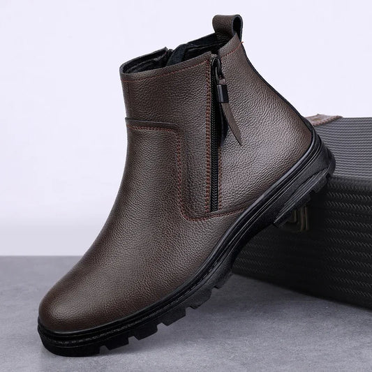 Botas Chelsea Masculinas em Couro Genuíno