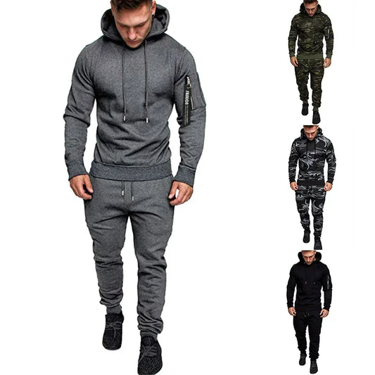Conjunto esportivo militar tático com capuz