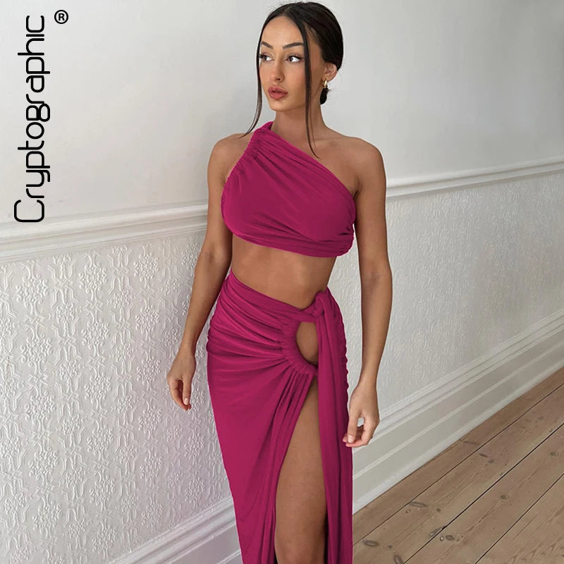 Vestido ruched de cintura alta