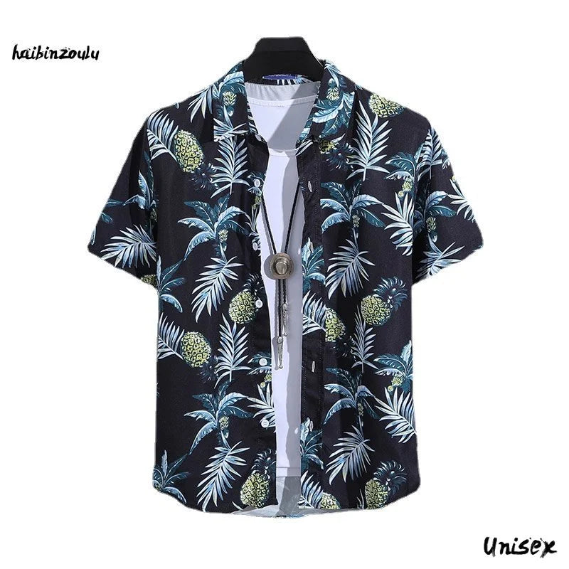 Camisa de manga curta estampada masculina