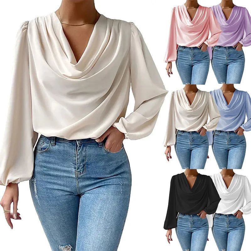 Blusa Chiffon Solto gola V