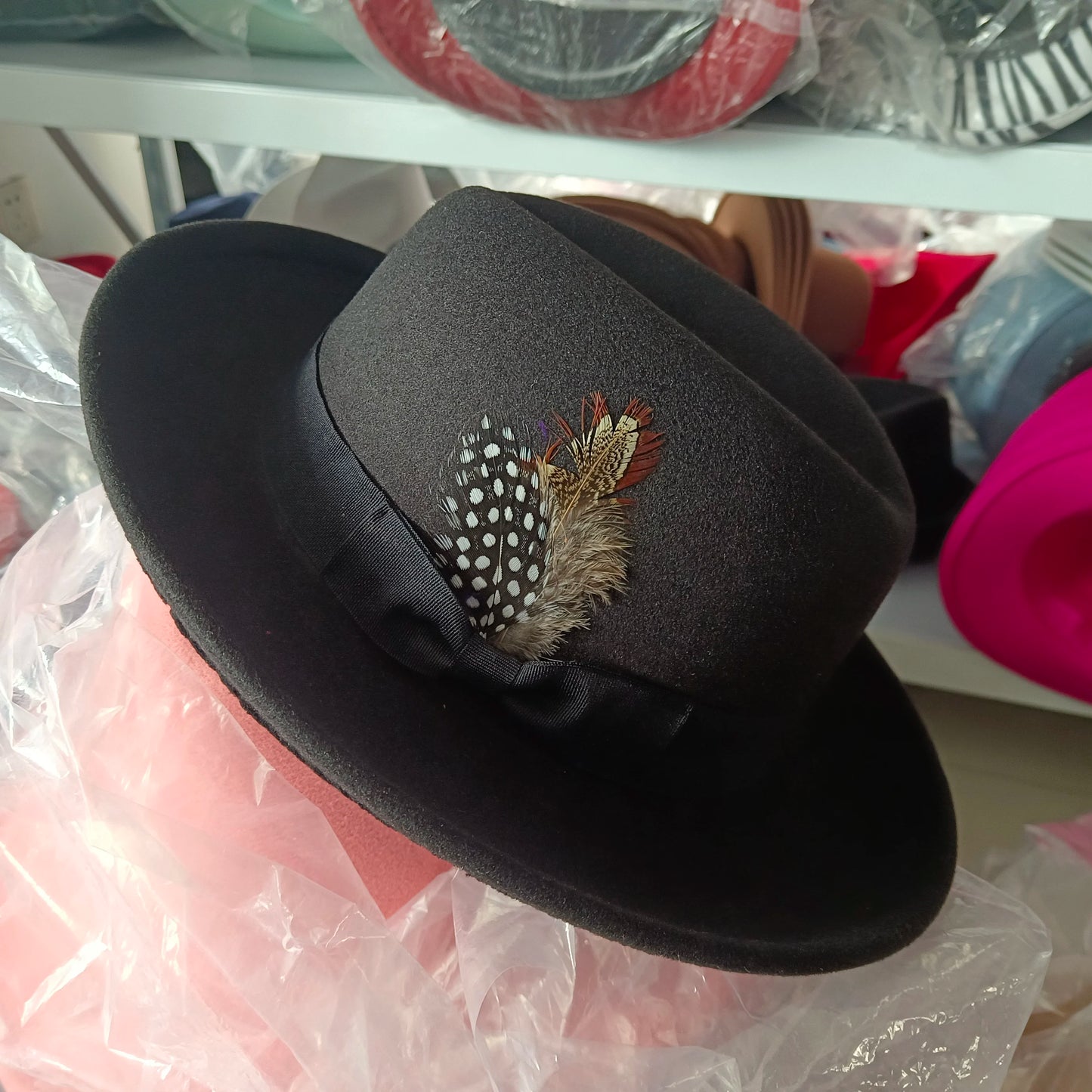 Chapéu Fedora de feltro elástico jazz