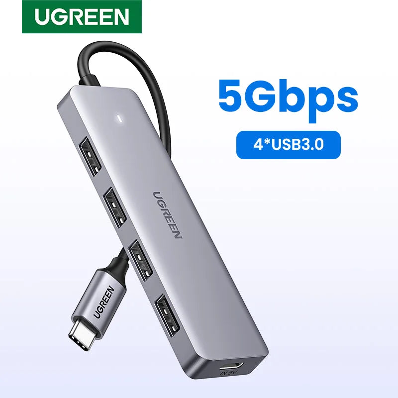 USB C Hub 4 portas USB Tipo C para USB 3.0 Hub