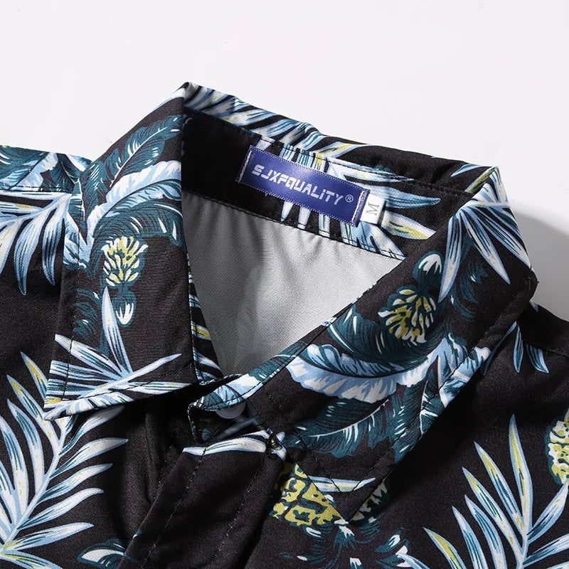 Camisa de manga curta estampada masculina
