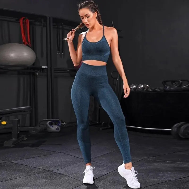 Leggings de cintura alta sem costura Treino