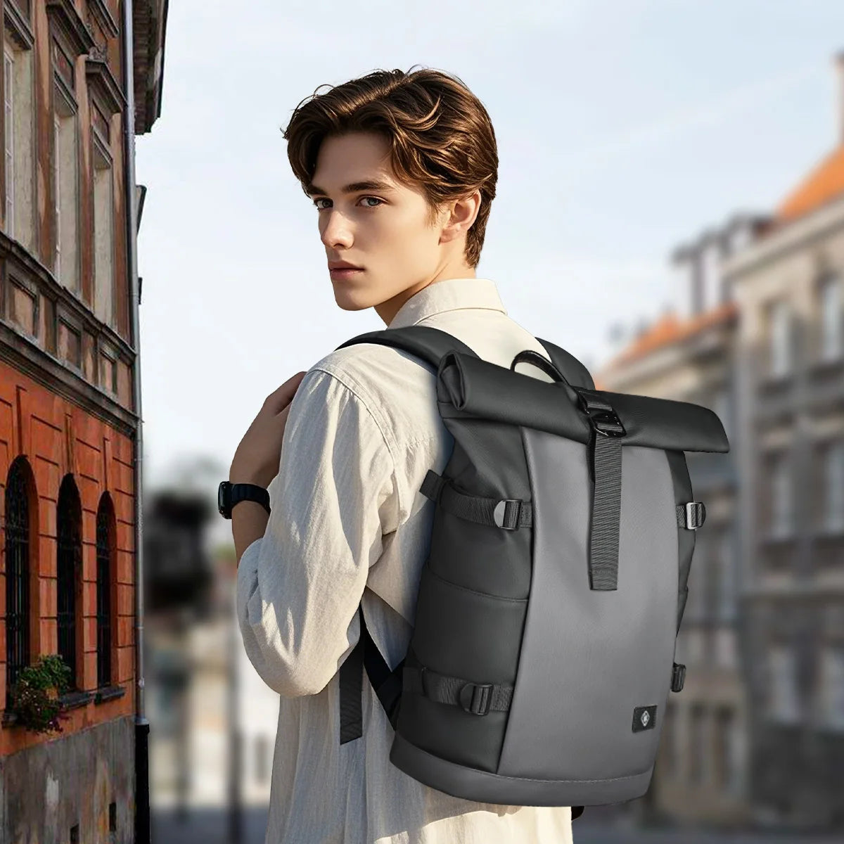 Mochila roll-top à prova d'água hk