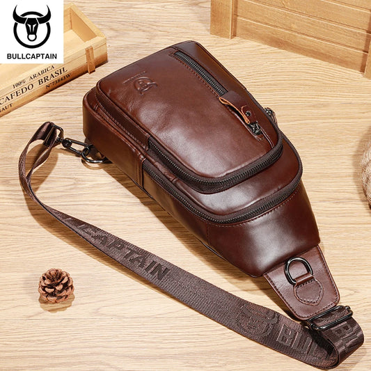 Bolsa de peito BULLCAPTAIN de couro genuíno